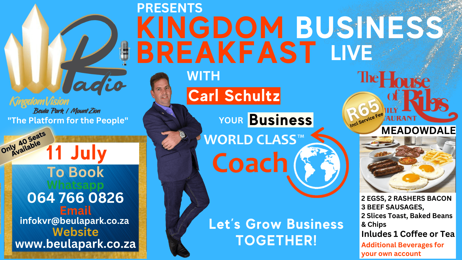 Reminder! Join Us for The Kingdom Vision Business Breakfast